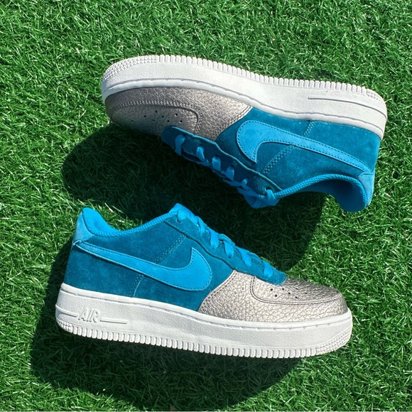 Nike Air Force 1 Qs Green Abyss / Light Blur Lacquer - Picture 10 of 11